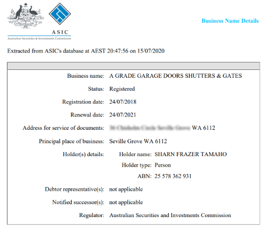 A Grade Garage Doors Perth | Shutters & Gates - License