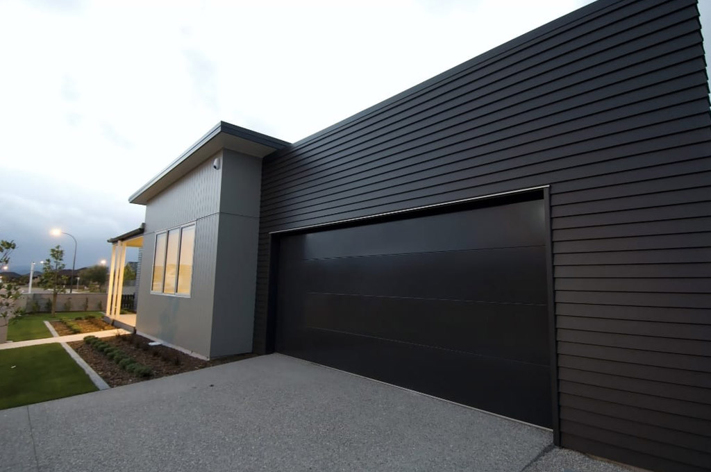 Flatline Custom Black Garage Door