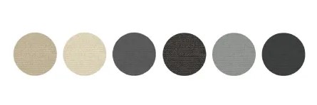 Color swatches for manual outdoor blinds, showing a range of neutral tones. A Grade Garage Doors, Perth